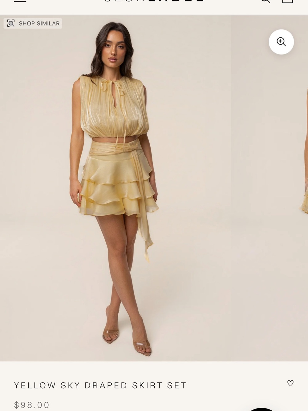 JLUXLABEL Yellow Sky Draped Skirt Set